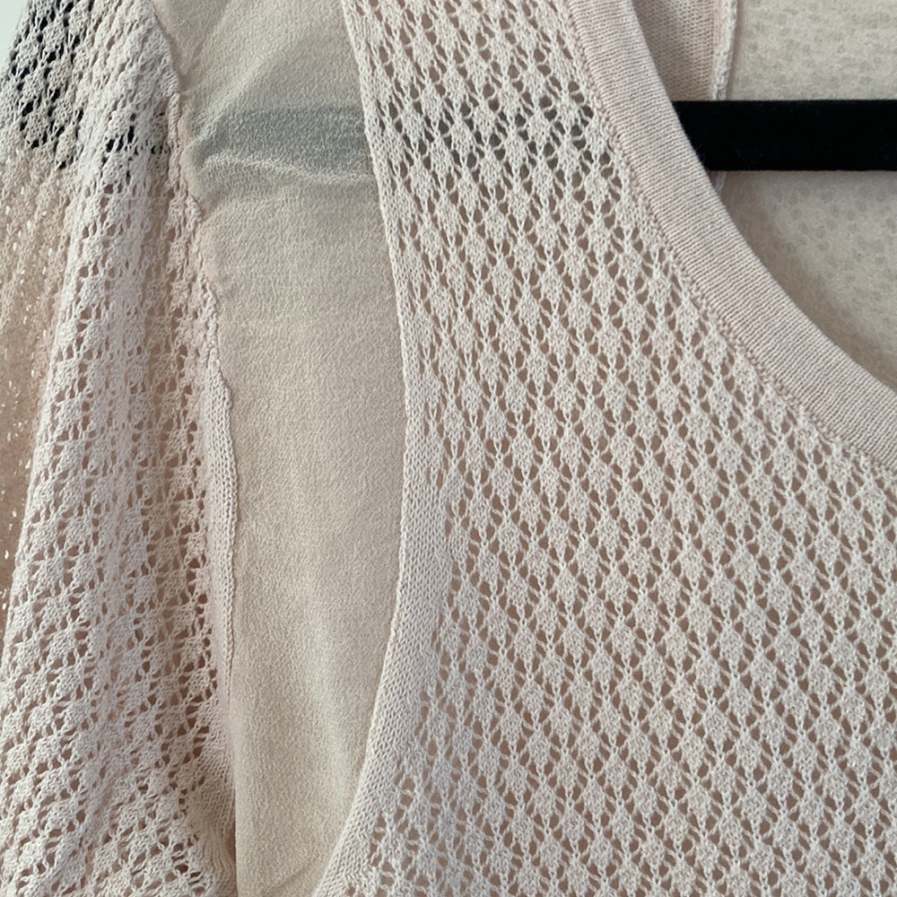 Asoie Silk and Cotton Knit Scoop Neck Lightweight Sweater Size M - Picture 3 of 8